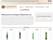 Tablet Screenshot of conspecmaterials.com